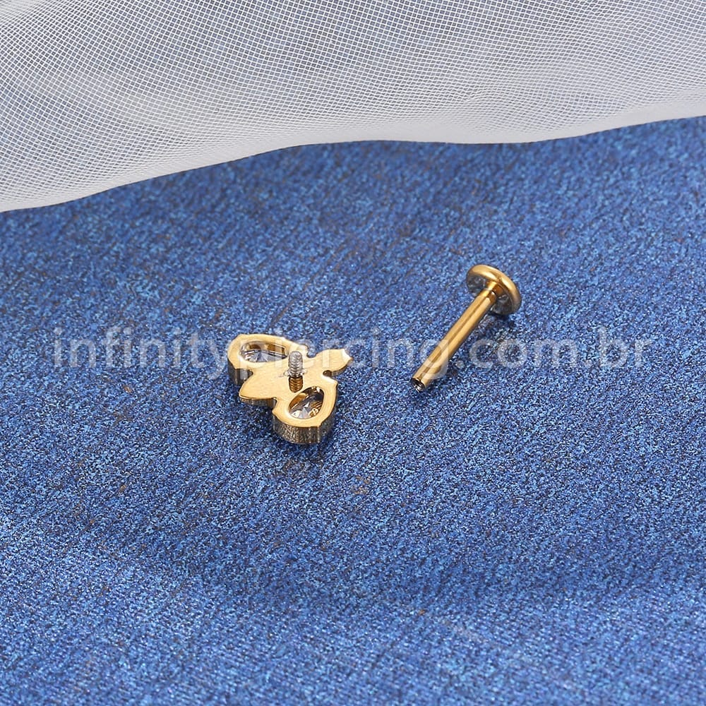 Piercing Labret Titânio Abelha Zircônia