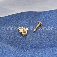 Piercing Labret Titânio Abelha Zircônia