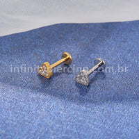 Piercing Labret Titânio Coração Zircônia