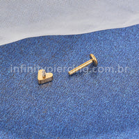 Piercing Labret Titânio Coração Zircônia