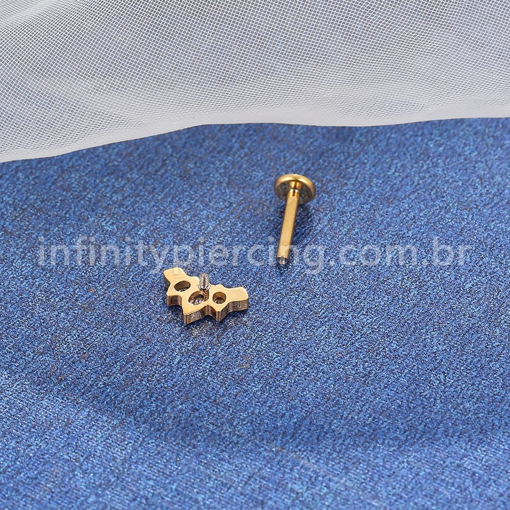 Piercing Labret Titânio Cluster Zircônia