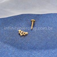 Piercing Labret Titânio Cluster Zircônia