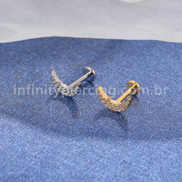 Piercing Labret Titânio Lua Zircônia