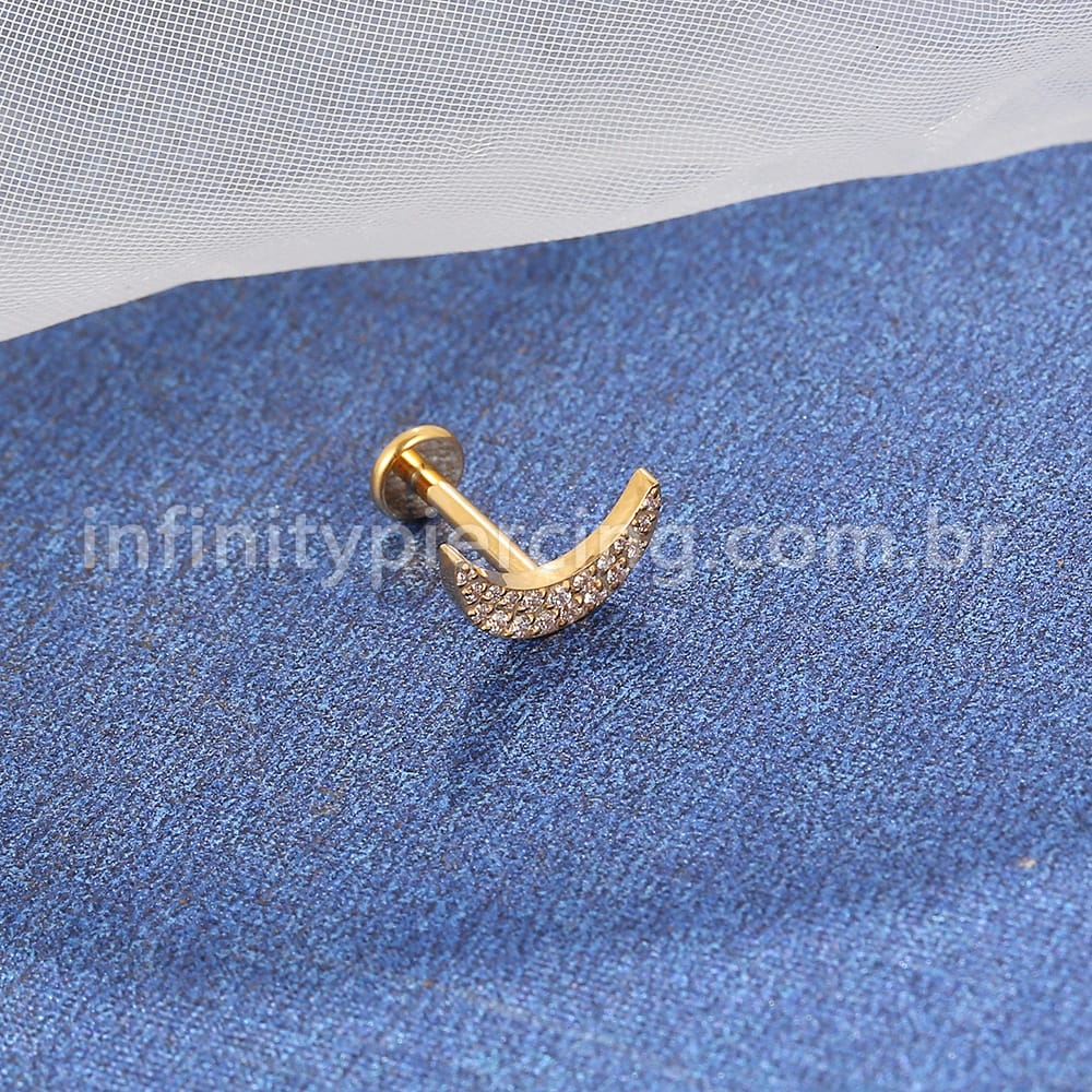 Piercing Labret Titânio Lua Zircônia