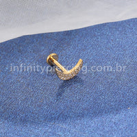 Piercing Labret Titânio Lua Zircônia