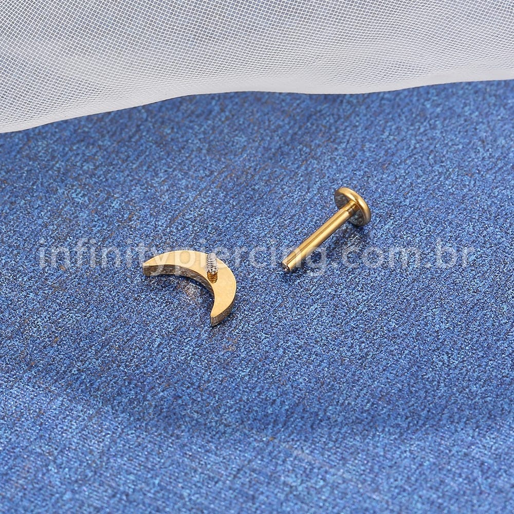 Piercing Labret Titânio Lua Zircônia