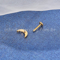 Piercing Labret Titânio Lua Zircônia