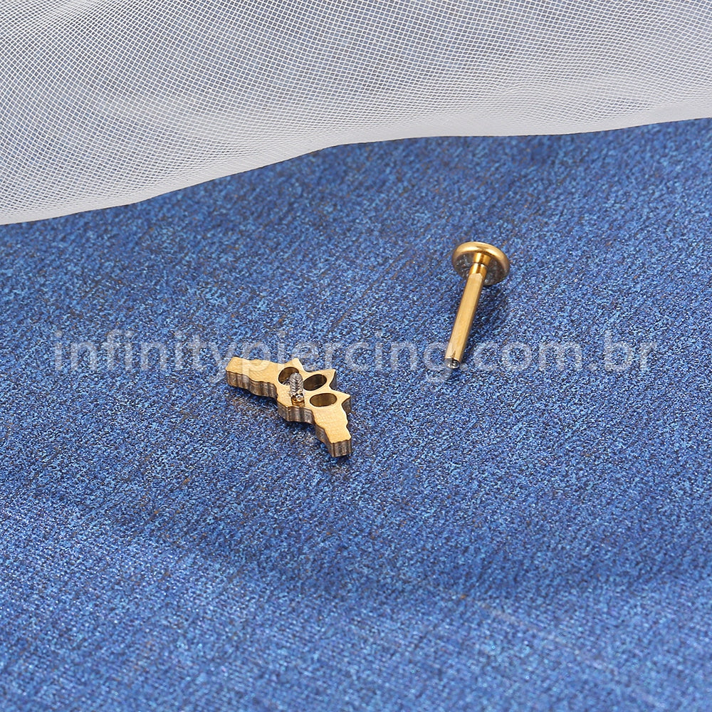 Piercing Labret Titânio Cluster Zircônia