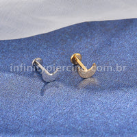 Piercing Labret Aço Cirúrgico Lua