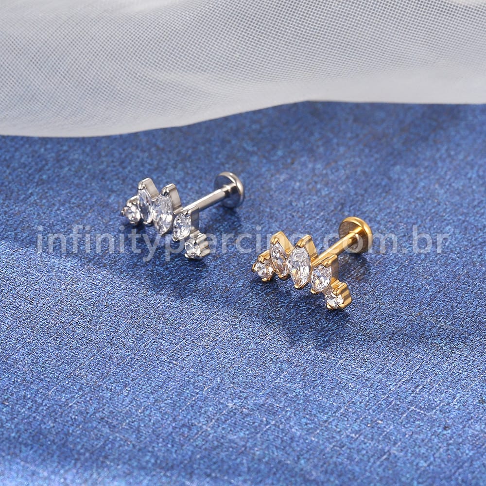 Piercing Labret Titânio 5 Zircônia