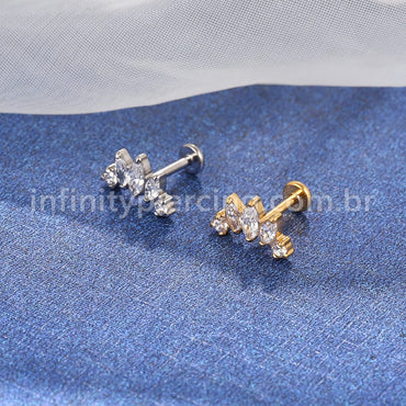 Piercing Labret Titânio 5 Zircônia