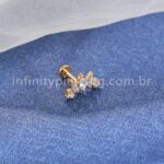 Piercing Labret Titânio 5 Zircônia