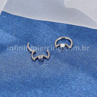 Piercing Daith Segmento Articulado Lua Aço Cirúrgico Zircônia
