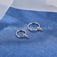Piercing Captive Titânio 2 Pedras Zircônia