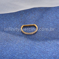 Piercing Meia Argola Titânio Segmento Articulado Zircônia
