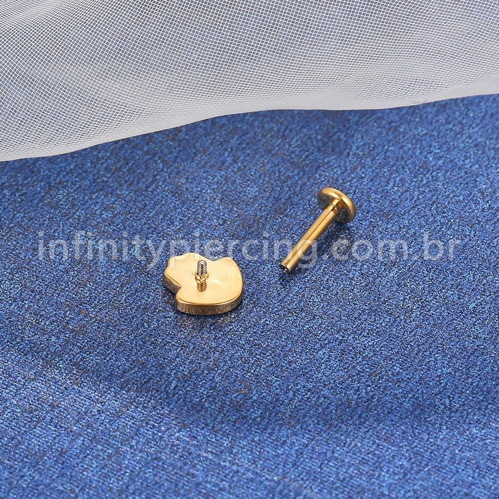 Piercing Labret Titânio Mão de Fátima Zircônia