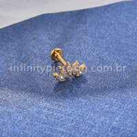Piercing Labret Titânio Cluster Zircônia