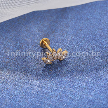 Piercing Labret Titânio Cluster Zircônia