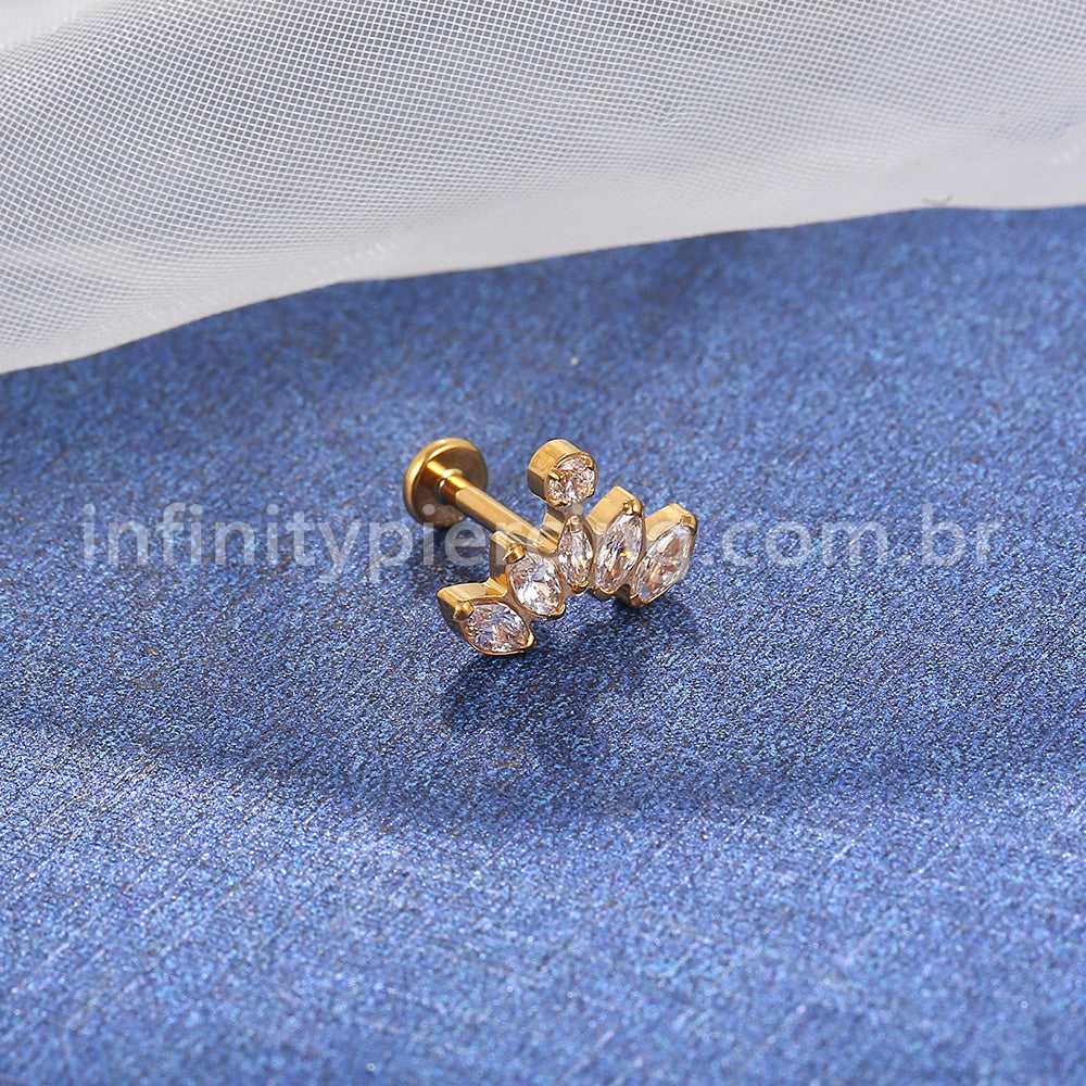 Piercing Labret Titânio 6 Zircônia