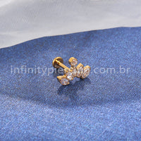 Piercing Labret Titânio 6 Zircônia