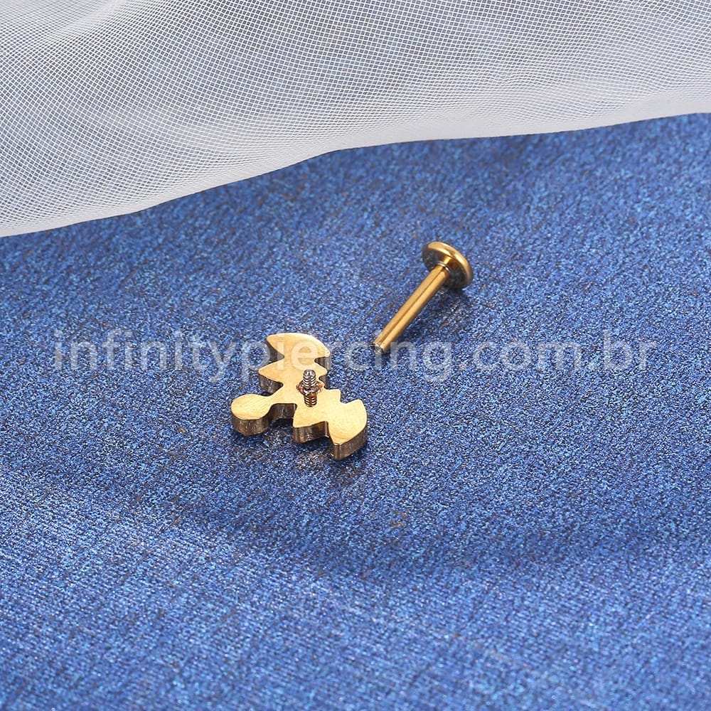 Piercing Labret Titânio 6 Zircônia