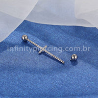 Piercing Transversal Rosca Interna Titânio Zircônia