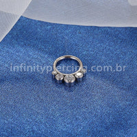 Piercing Argola Segmento Articulado Titânio Indiano Zircônia