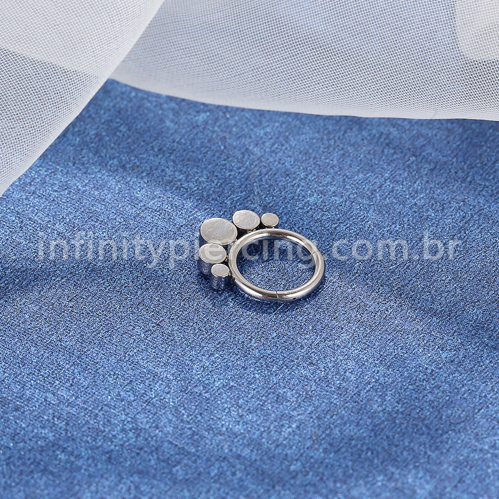 Piercing Argola Segmento Articulado Titânio Indiano Zircônia