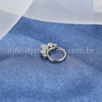 Piercing Argola Segmento Articulado Titânio Indiano Zircônia
