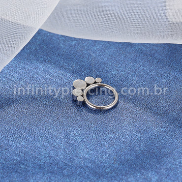 Piercing Argola Segmento Articulado Titânio Indiano Zircônia