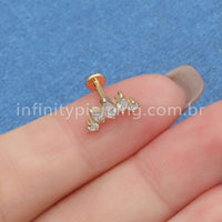 Piercing Labret Titânio 5 Zircônia