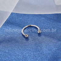 Piercing Ferradura Rosca Interna Titânio Zircônia Cravejada