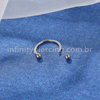 Piercing Ferradura Rosca Interna Zircônia Lateral