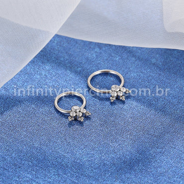 Piercing Captive Aço Cirúrgico 3 Pedras Zircônia