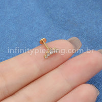 Piercing Labret Titânio Cluster Zircônia