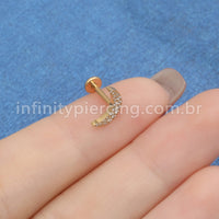 Piercing Labret Titânio Lua Zircônia