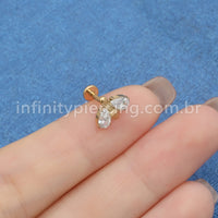 Piercing Labret Titânio Abelha Zircônia