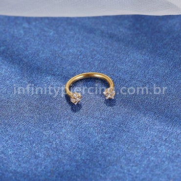Piercing Ferradura Aço Cirúrgico Zircônia Estrela