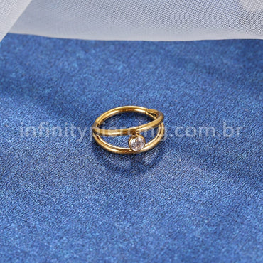 Piercing Argola Segmentada Aço Cirurgico Zircônia