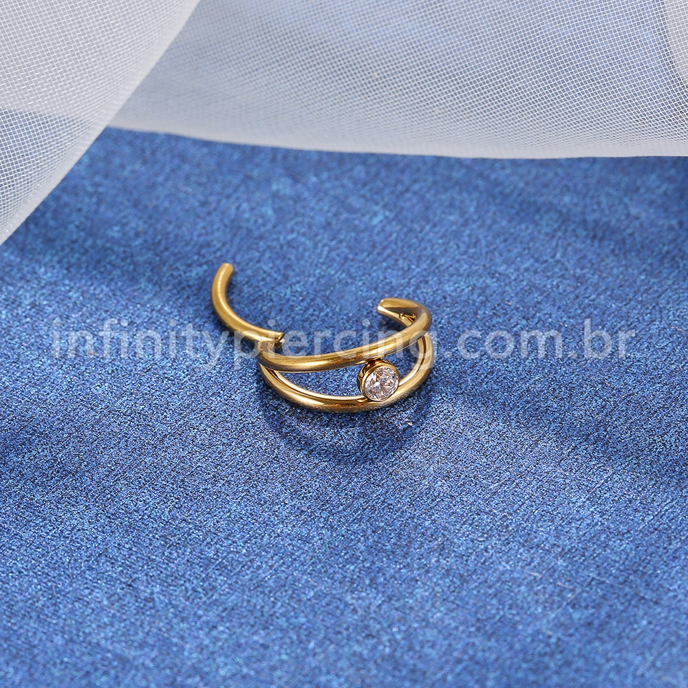Piercing Argola Segmentada Aço Cirurgico Zircônia