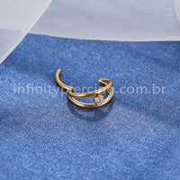 Piercing Argola Segmentada Aço Cirurgico Zircônia