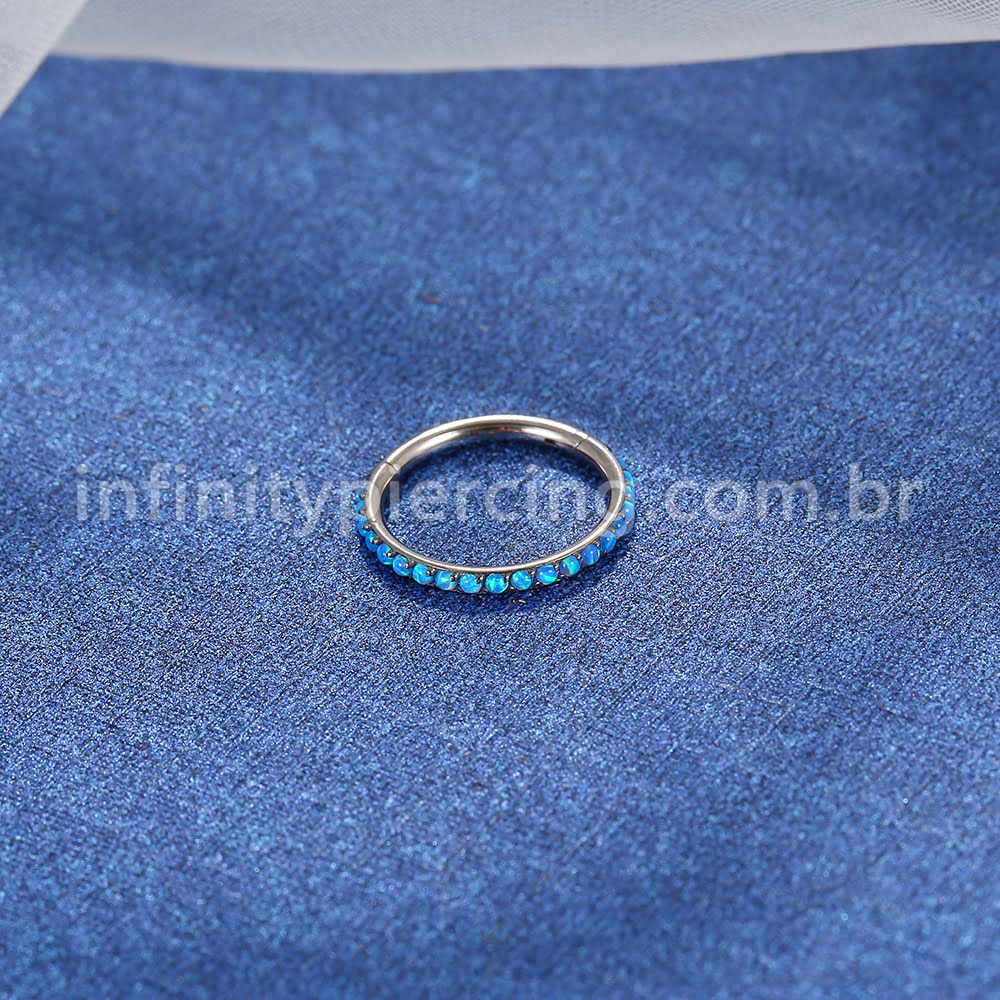 Piercing Argola Segmento Articulado Titânio Opala