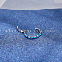 Piercing Argola Segmento Articulado Titânio Opala
