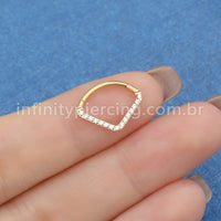Piercing Argola Triangulo Titânio Segmento Articulado Zircônia