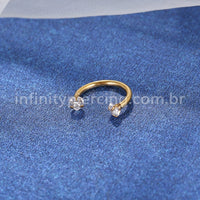 Piercing Ferradura Aço Cirúrgico Zircônia Coração