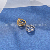 Piercing Argola Tripla Segmento Articulado Aço Cirurgico