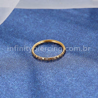 Piercing Argola Segmento Articulado Aço Cirurgico Zircônia Com Detalhe