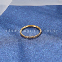 Piercing Argola Segmento Articulado Titânio Zircônia Com Detalhe