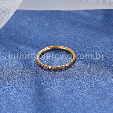 Piercing Argola Segmento Articulado Titânio Zircônia Com Detalhe