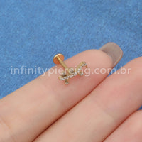 Piercing Labret Titânio Lagarto Zircônia